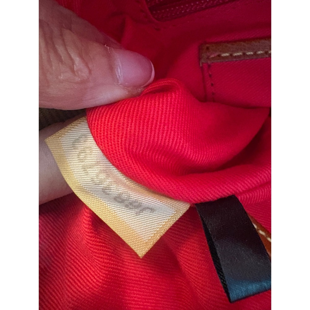 Dooney & Bourke Pebbled Leather Satchel + Wristlet Set Red/Tan Crossbody - Picture 8 of 10
